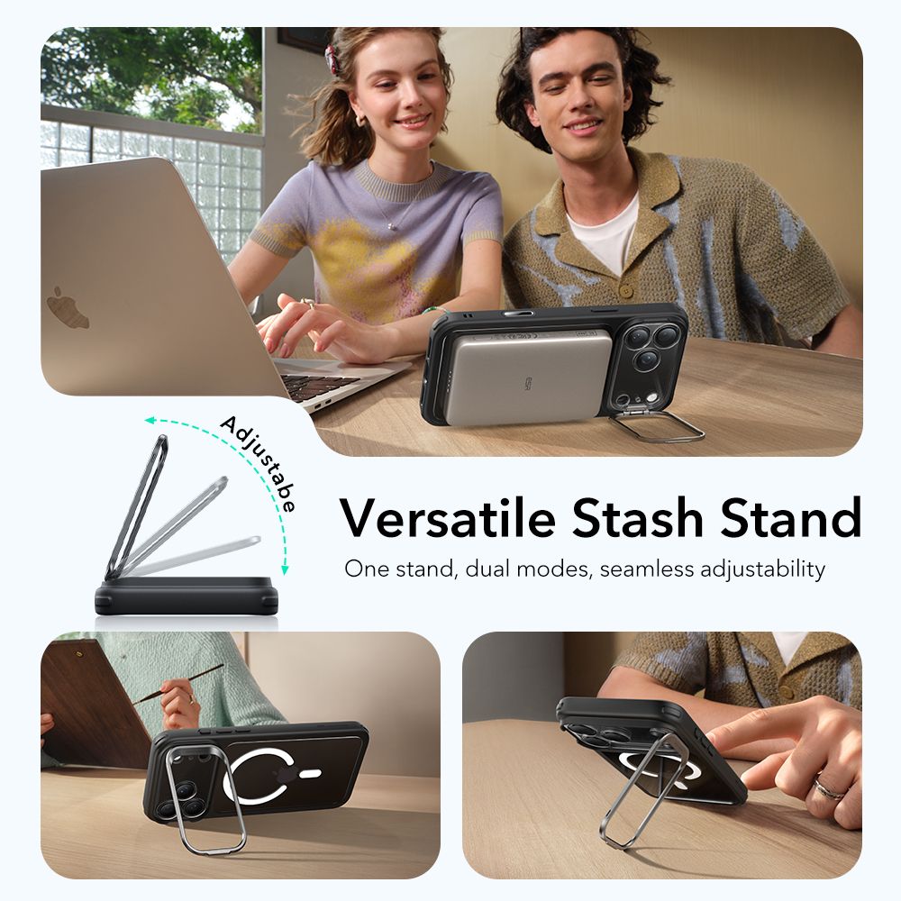 ESR Classic Hybrid Kickstand MagSafe Case for iPhone 17 Pro Max - Clear Black_6
