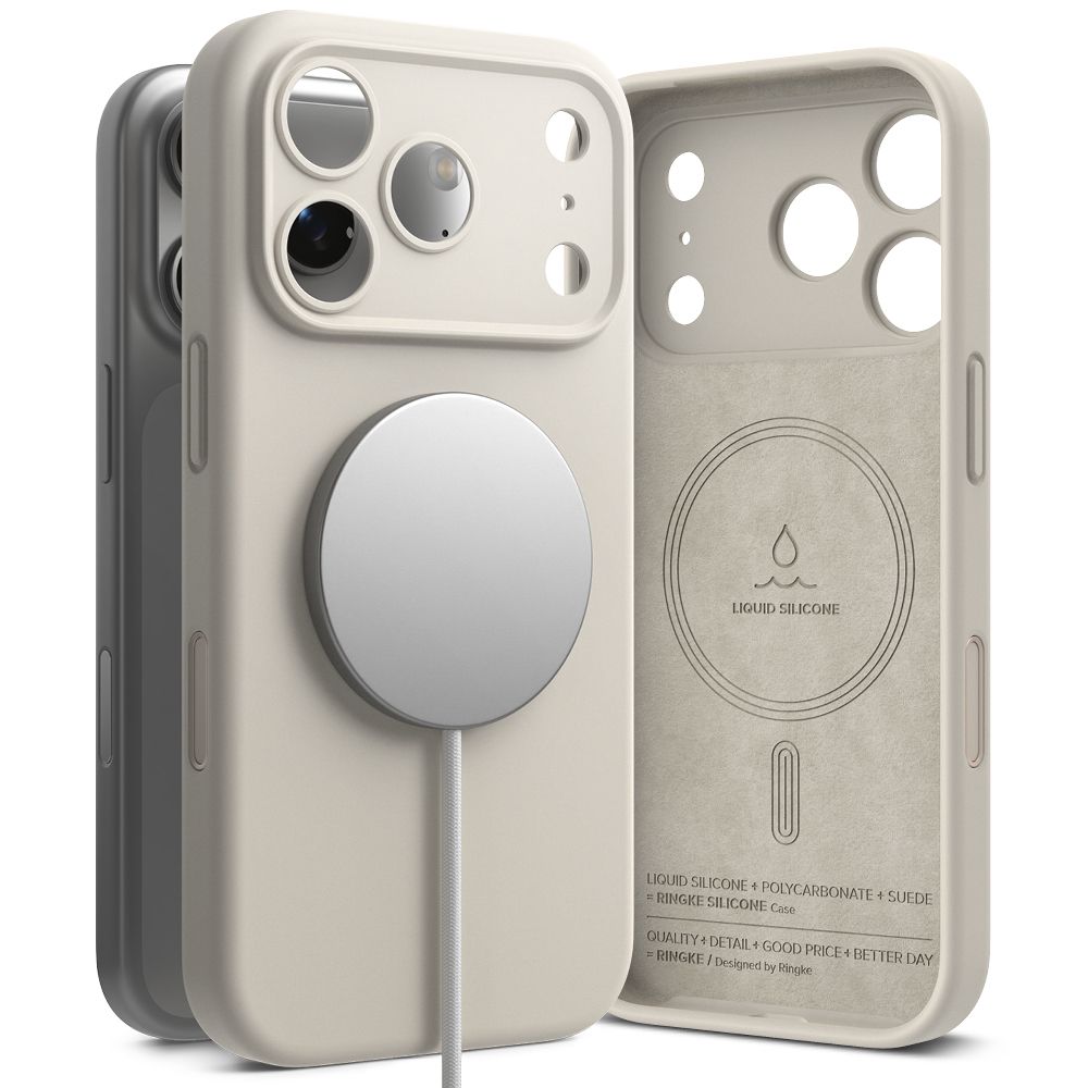 Ringke Silicone Magnetic MagSafe Case for iPhone 17 Pro Max - Beige_0