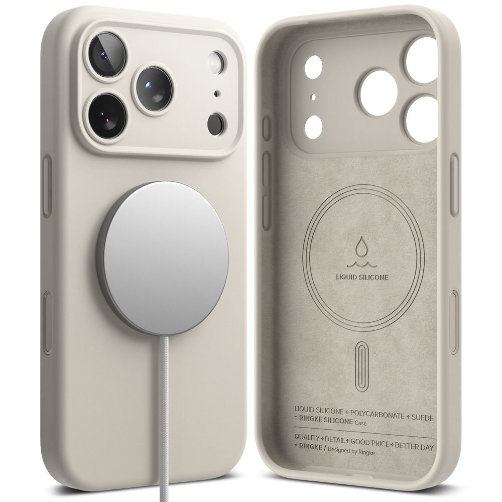 Ringke Silicone Magnetic MagSafe Case for iPhone 17 Pro Max - Beige_1