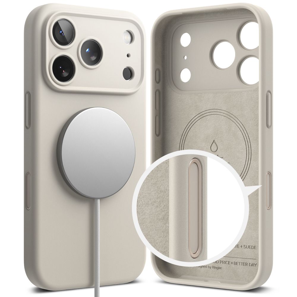 Ringke Silicone Magnetic MagSafe Case for iPhone 17 Pro Max - Beige_2