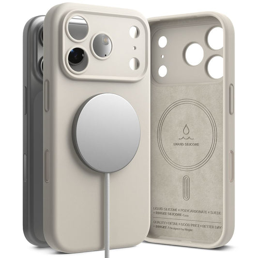 Ringke Silicone Magnetic MagSafe Case for iPhone 17 Pro - Beige_0