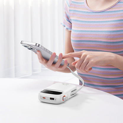 Baseus Qpow2 20000mAh 22.5W Powerbank with Dual Cable with Digital Display + Baseus Simple USB-C 3A Cable 0.3m (White) - White_11