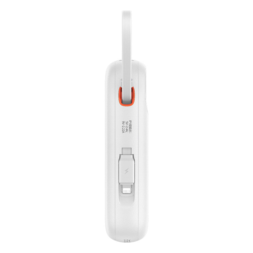 Baseus Qpow2 20000mAh 22.5W Powerbank with Dual Cable with Digital Display + Baseus Simple USB-C 3A Cable 0.3m (White) - White_2