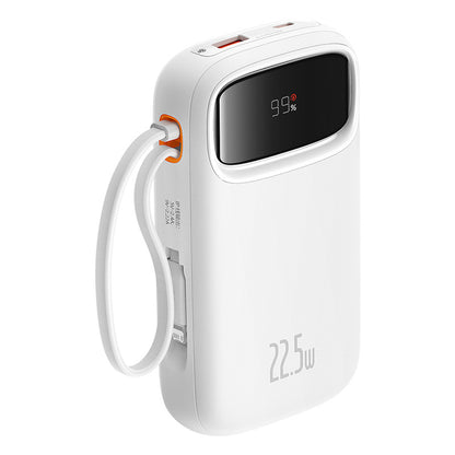 Baseus Qpow2 20000mAh 22.5W Powerbank with Dual Cable with Digital Display + Baseus Simple USB-C 3A Cable 0.3m (White) - White_4