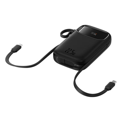 Baseus Qpow2 20000mAh 22.5W Powerbank with Dual Cable with Digital Display + Baseus Simple USB-C 3A Cable 0.3m (Black) - Black_5