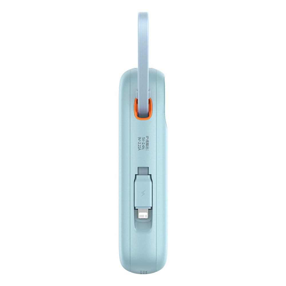 Baseus Qpow2 20000mAh 22.5W Powerbank with Dual Cable with Digital Display + Baseus Simple USB-C 3A Cable 0.3m (White) - Blue_2