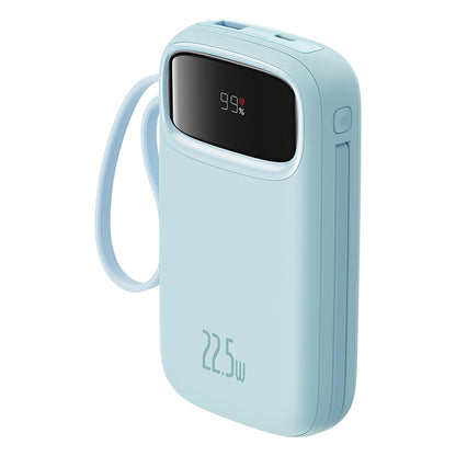 Baseus Qpow2 20000mAh 22.5W Powerbank with Dual Cable with Digital Display + Baseus Simple USB-C 3A Cable 0.3m (White) - Blue_4