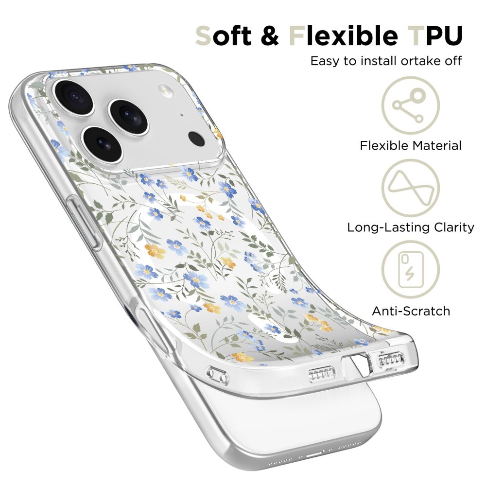 Tech-Protect FlexAir MagSafe Case for iPhone 17 Pro Max - Daisies with Leaves_2