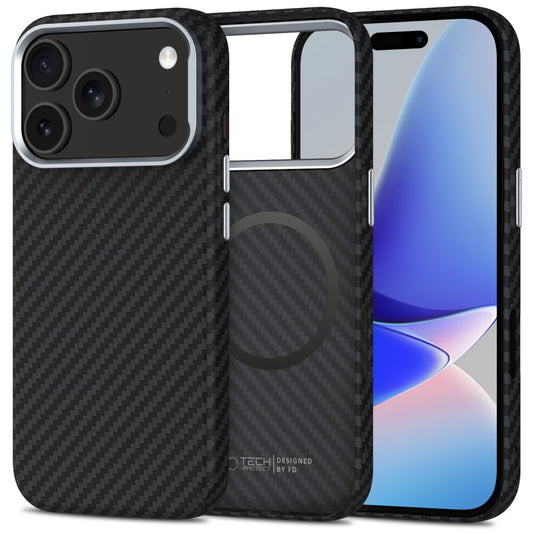 Tech-Protect Ion Carbon MagSafe Case for iPhone 17 Pro Max - Gray/Black_0