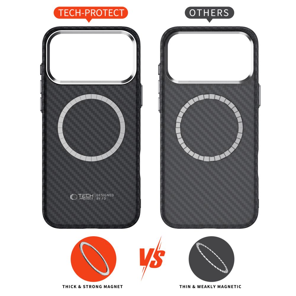 Tech-Protect Ion Carbon MagSafe Case for iPhone 17 Pro Max - Gray/Black_4