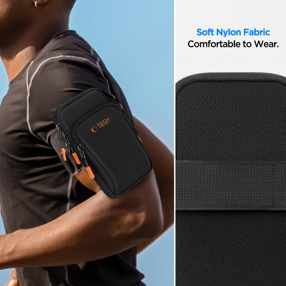 Tech-Protect M7 Universal Sport Armband Case - Black and Orange_10