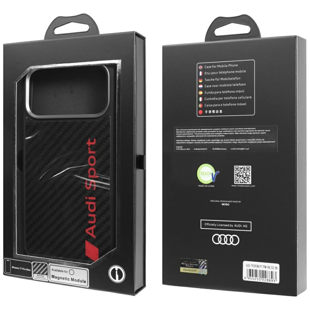Audi R8 Carbon Fiber MagSafe Case for iPhone 17 Pro Max - Black_9