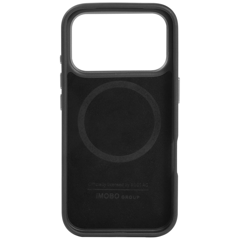 Audi R8 Genuine Leather MagSafe Case for iPhone 17 Pro - Black and Red_7
