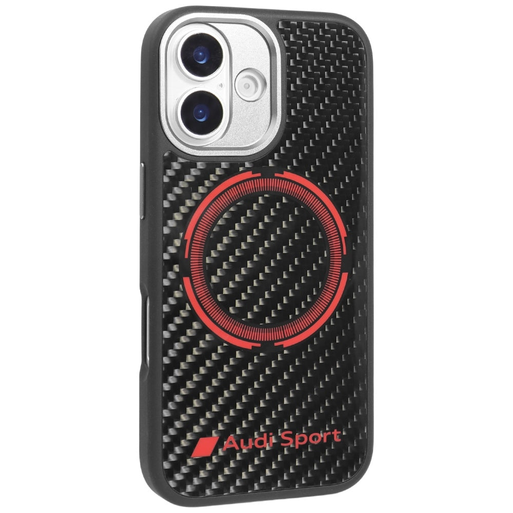 Audi RSQ Carbon Fiber Sport Red Circle MagSafe Case for iPhone 17 - Black_1