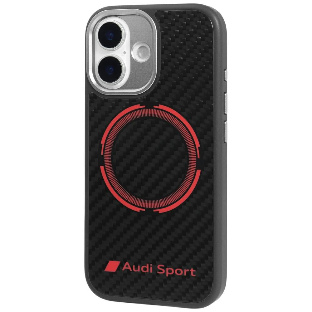 Audi RSQ Carbon Fiber Sport Red Circle MagSafe Case for iPhone 17 - Black_2