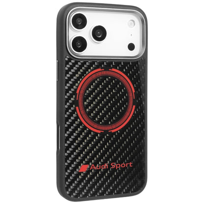 Audi RSQ Carbon Fiber Sport Red Circle MagSafe Case for iPhone 17 Pro Max - Black_1