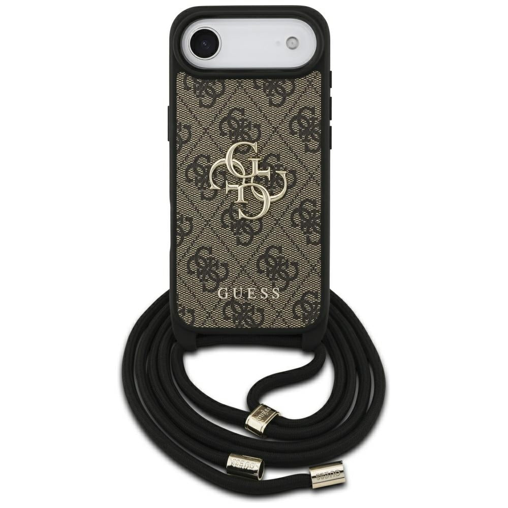 Guess 4G Big Logo Cord Stap Crossbody Case for iPhone 17 Air - Brown_0