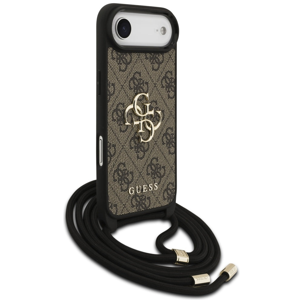 Guess 4G Big Logo Cord Stap Crossbody Case for iPhone 17 Air - Brown_2