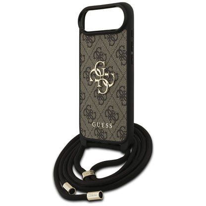 Guess 4G Big Logo Cord Stap Crossbody Case for iPhone 17 Air - Brown_4