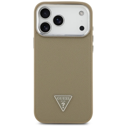 Guess Grained Triangle Logo MagSafe case for iPhone 17 Pro Max - brown_2