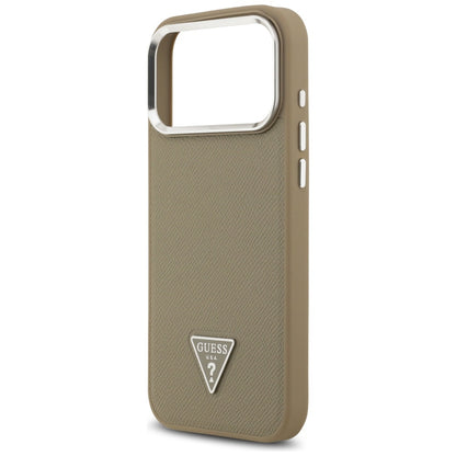 Guess Grained Triangle Logo MagSafe case for iPhone 17 Pro Max - brown_5