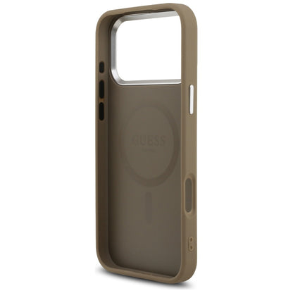 Guess Grained Triangle Logo MagSafe case for iPhone 17 Pro Max - brown_6