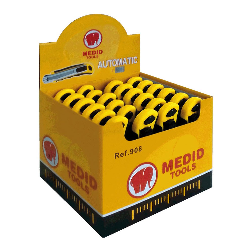 X-ato com mudanÃ§a de lÃ¢mina automÃ¡tica 18 mm + 8 lÃ¢minas de substituiÃ§Ã£o, expositor 24 unidades_0