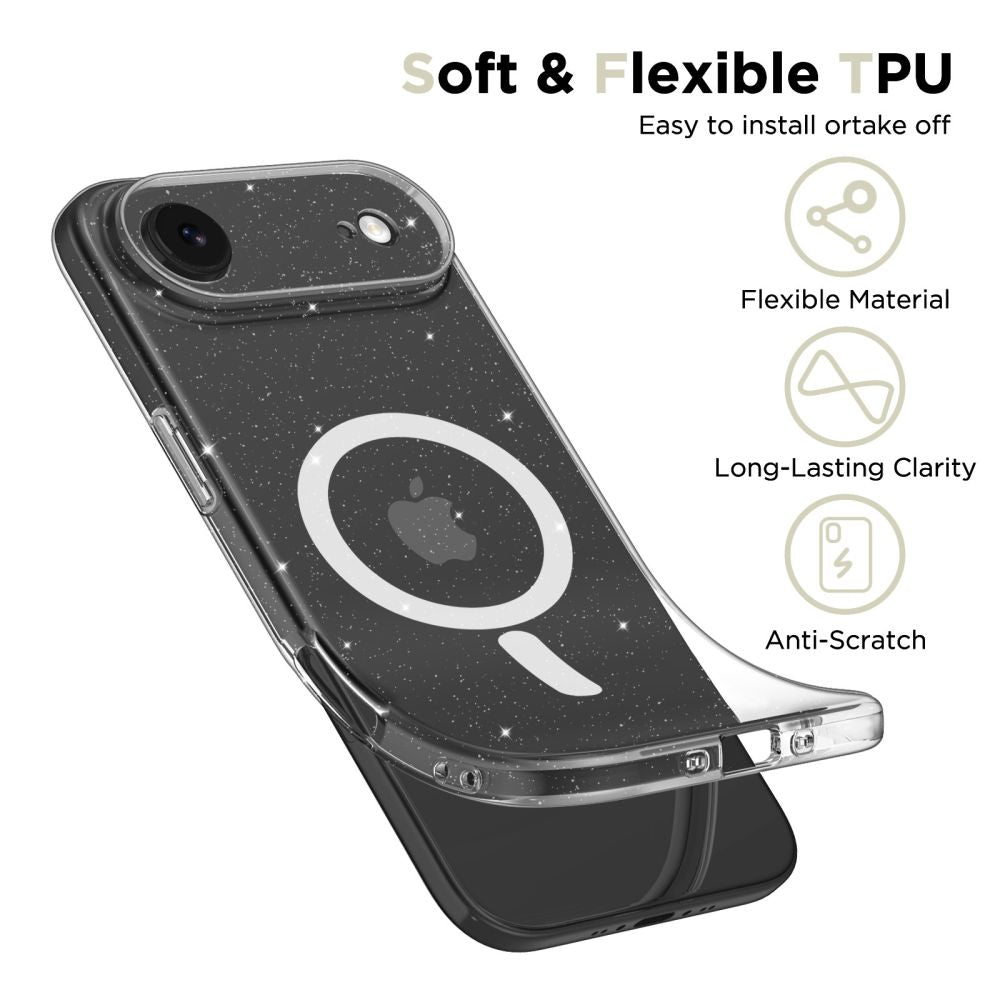 Tech-Protect FlexAir MagSafe Case for iPhone 17 Air - Clear Glitter_2