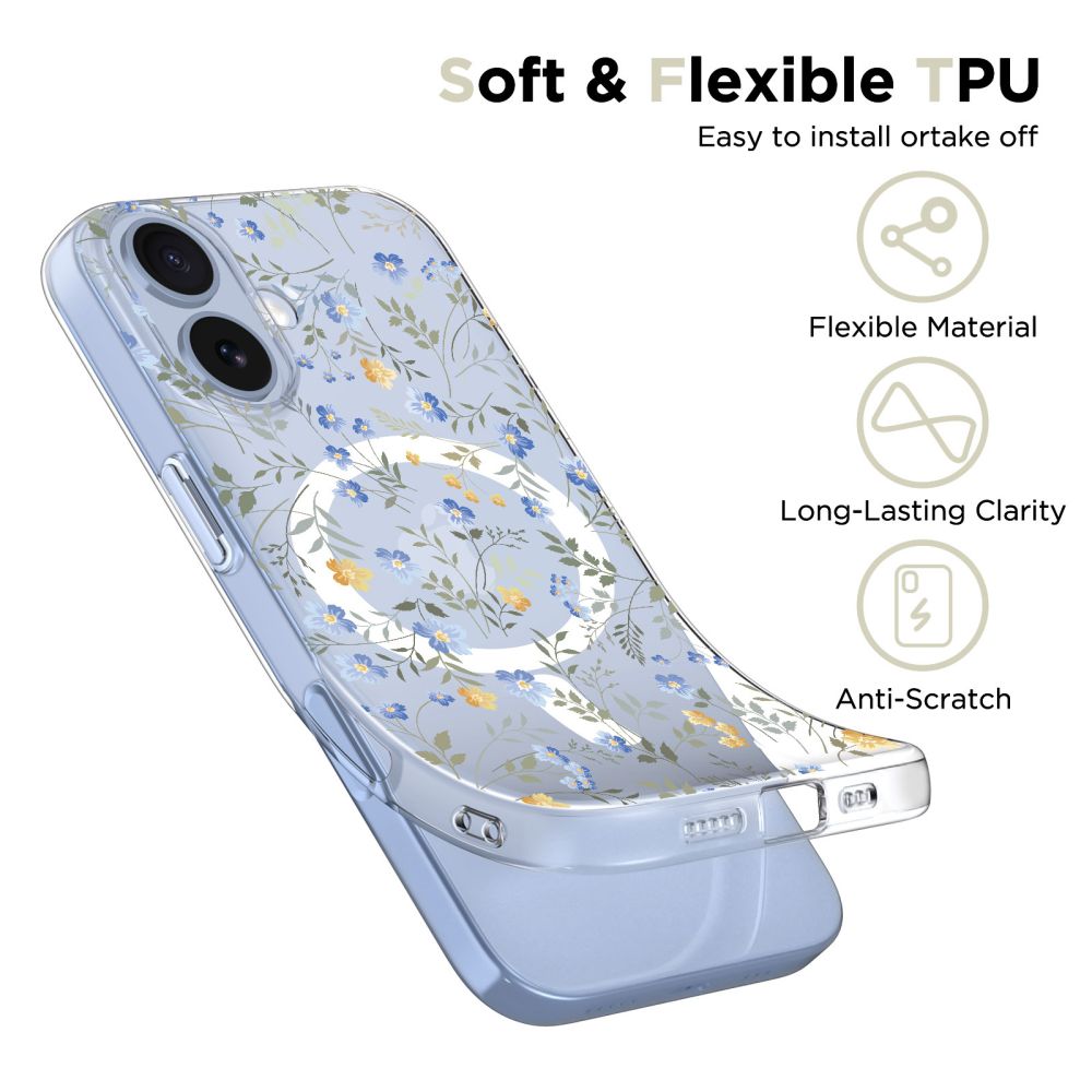 Tech-Protect FlexAir MagSafe Case for iPhone 17 - Daisies with Leaves_3