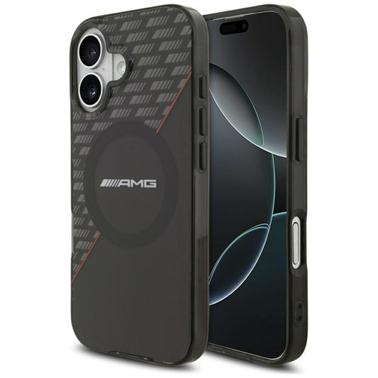 AMG Double Layer Transparent Rhombs MagSafe Case for iPhone 17 - Black and Red_0