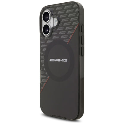 AMG Double Layer Transparent Rhombs MagSafe Case for iPhone 17 - Black and Red_1