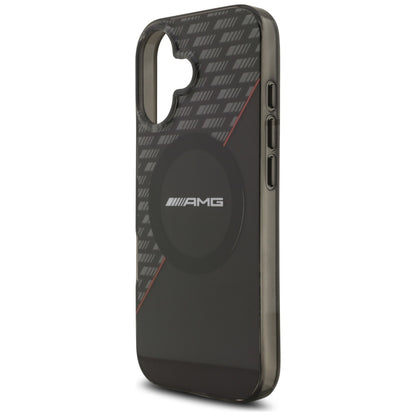 AMG Double Layer Transparent Rhombs MagSafe Case for iPhone 17 - Black and Red_5