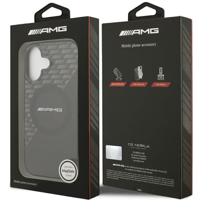 AMG Double Layer Transparent Rhombs MagSafe Case for iPhone 17 - Black and Red_7
