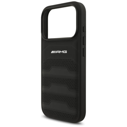 AMG Leather Debossed Lines Logo Case for iPhone 17 Pro - Black_5