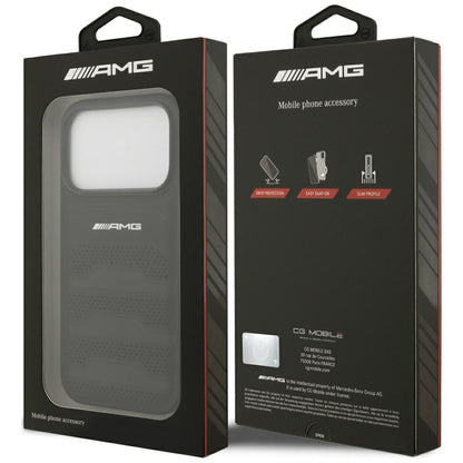 AMG Leather Debossed Lines Logo Case for iPhone 17 Pro - Black_7