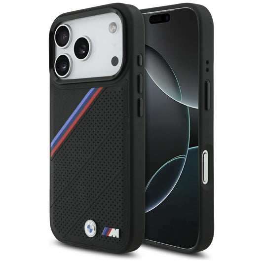 BMW M Tricolor Metal Logo MagSafe Case for iPhone 17 Pro - Black_0
