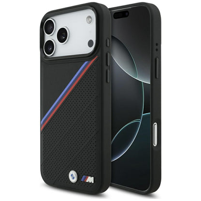 BMW M Tricolor Metal Logo MagSafe Case for iPhone 17 Pro Max - Black_0