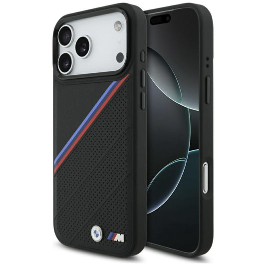 BMW M Tricolor Metal Logo MagSafe Case for iPhone 17 Pro Max - Black_0
