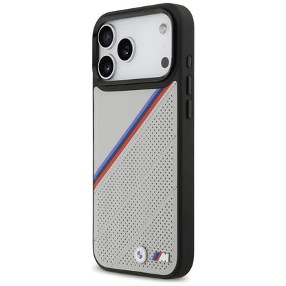 BMW M Tricolor Metal Logo MagSafe Case for iPhone 17 Pro Max - Gray_1