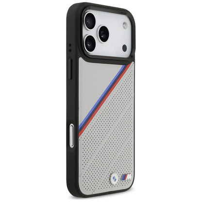 BMW M Tricolor Metal Logo MagSafe Case for iPhone 17 Pro Max - Gray_3