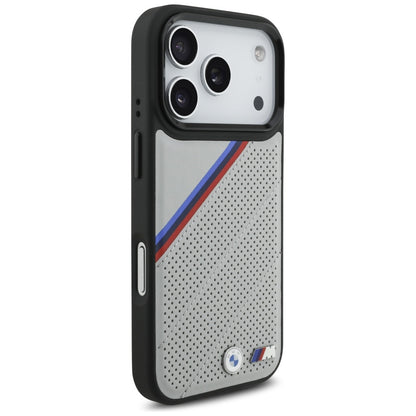 BMW M Tricolor Metal Logo MagSafe Case for iPhone 17 Pro - Gray_3