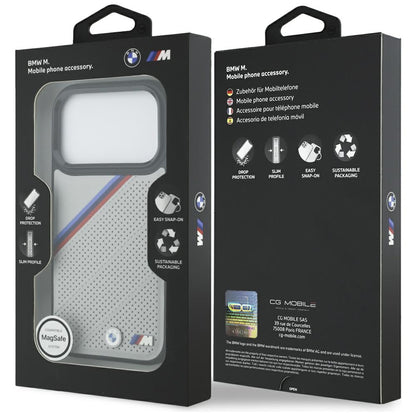 BMW M Tricolor Metal Logo MagSafe Case for iPhone 17 Pro - Gray_7