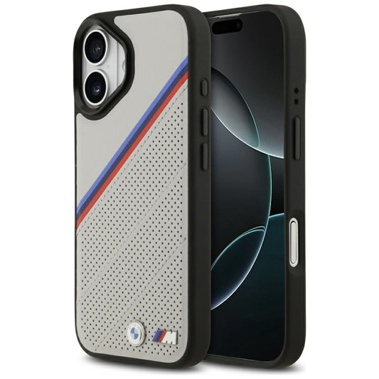 BMW M Tricolor Metal Logo MagSafe Case for iPhone 17 - Gray_0