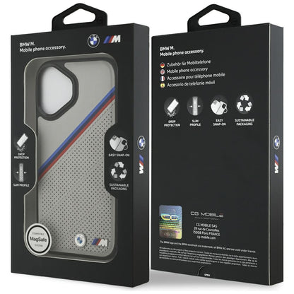 BMW M Tricolor Metal Logo MagSafe Case for iPhone 17 - Gray_7
