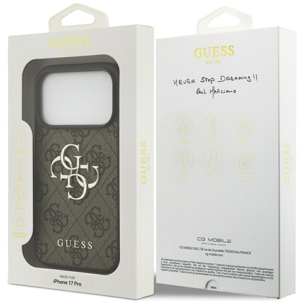 Guess 4G Big Logo Case for iPhone 17 Pro - Brown_7