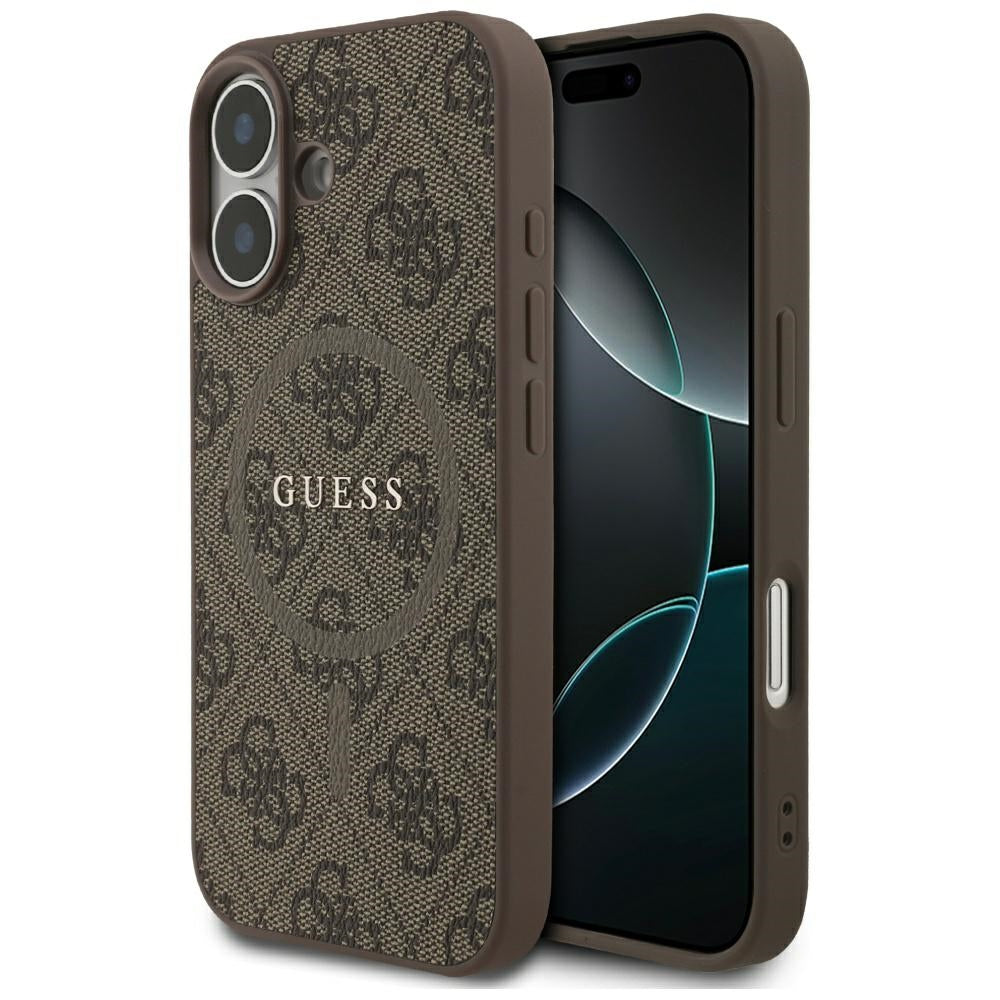Guess 4G Ring Classic Logo MagSafe Case for iPhone 17 - Brown_0