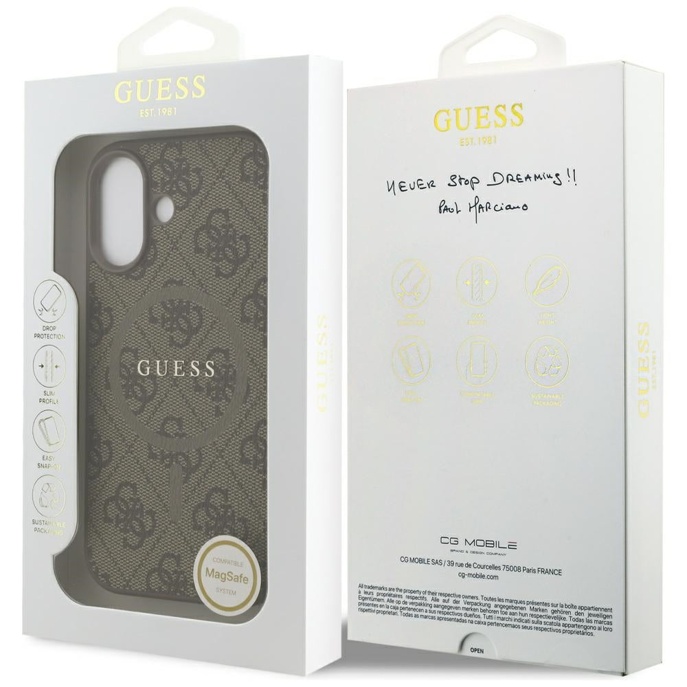 Guess 4G Ring Classic Logo MagSafe Case for iPhone 17 - Brown_7