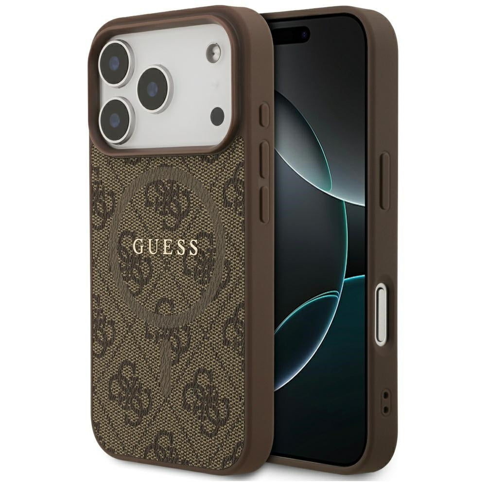 Guess 4G Ring Classic Logo MagSafe Case for iPhone 17 Pro - Brown_0
