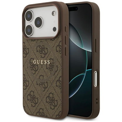 Guess 4G Ring Classic Logo MagSafe Case for iPhone 17 Pro - Brown_0