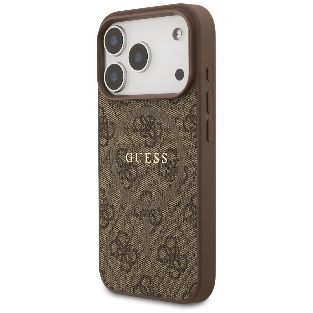 Guess 4G Ring Classic Logo MagSafe Case for iPhone 17 Pro - Brown_1